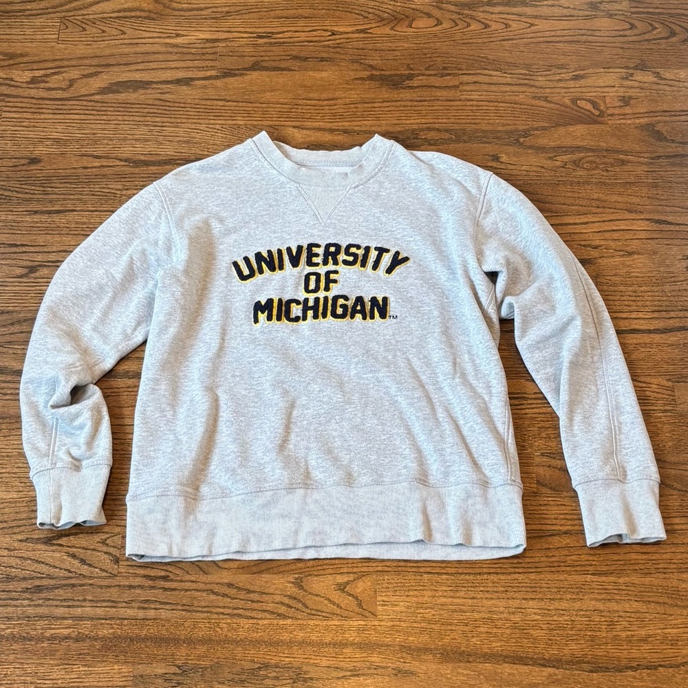 Hillflint University of Michigan embroidered crewneck sweatshirt men’s size L